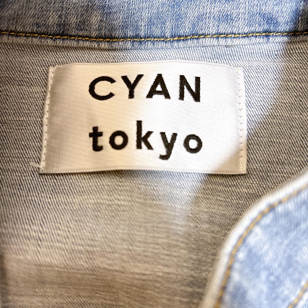 新品 CYAN tokyo スタンドカラーショートデニムジャケット