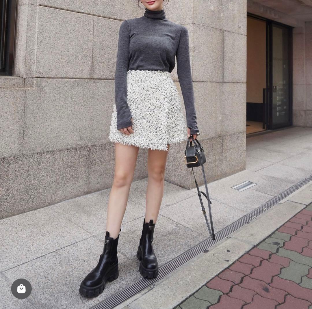 HYEON ヘヨン　pepper skirt shelツイードスカート