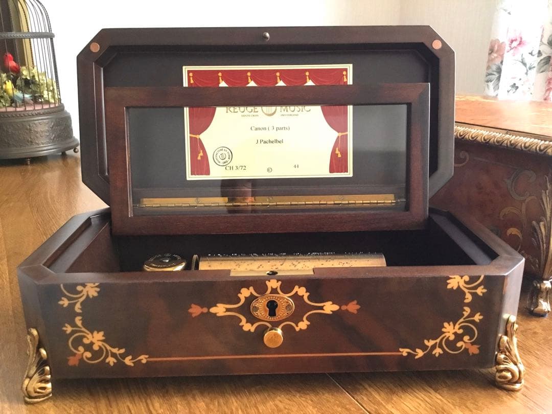 お値下げ！美品✨オルゴール療法【エルム】 リュージュ　カノン 72弁　象嵌