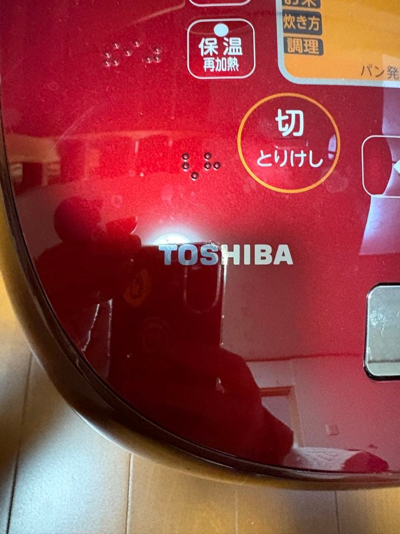 【美品】TOSHIBA 赤 炊飯器