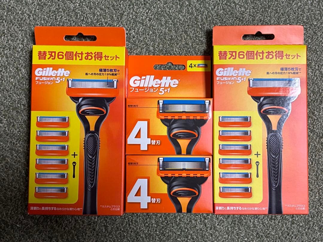 Gillette Fusion 5+1 替刃6個付き　4個セット