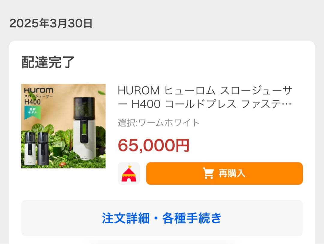 HUROM ヒューロム スロージューサー H400コールドプレス ファスティング