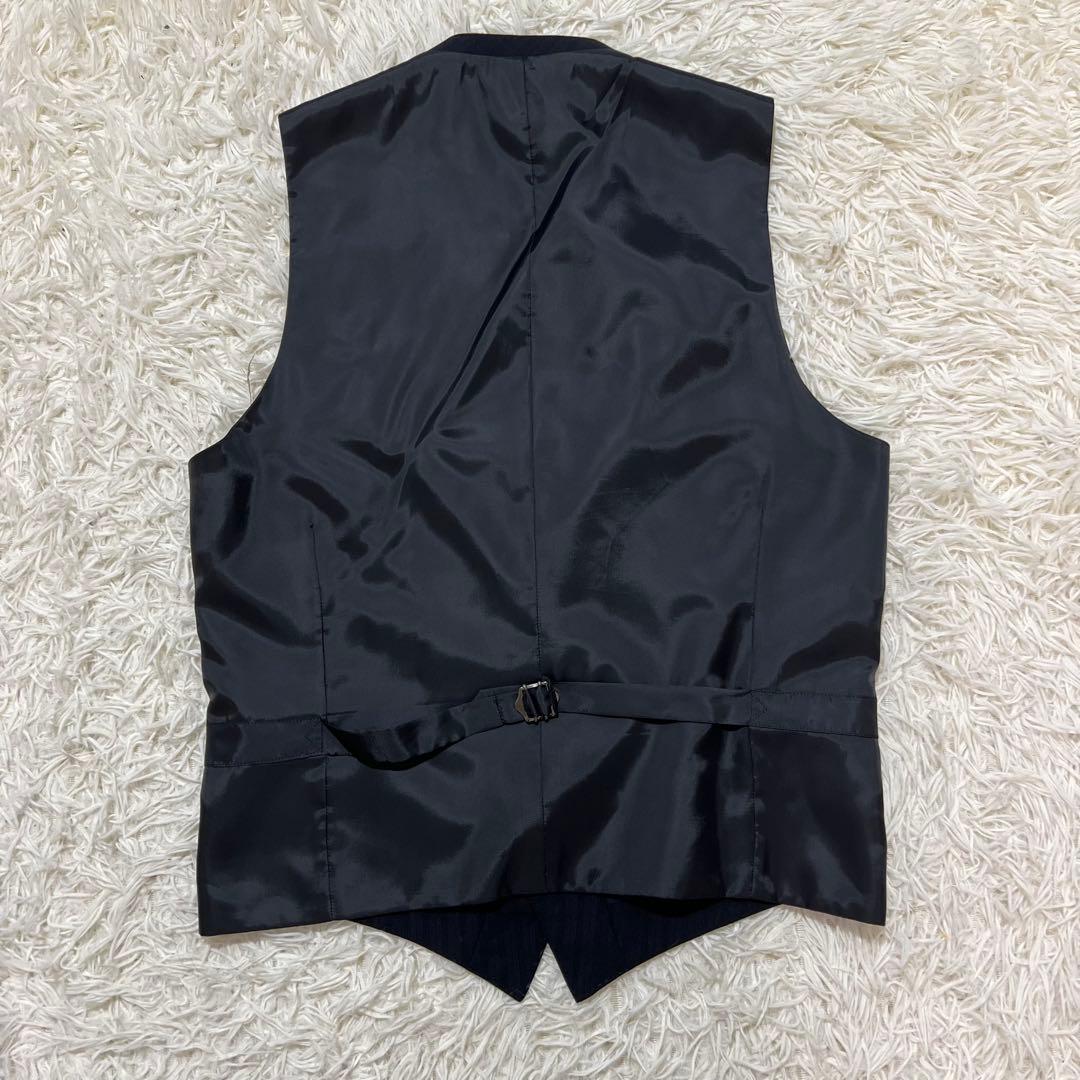 バーバリーブラックレーベル　3ピース　スーツ　セットアップ　ストライプ　黒　L