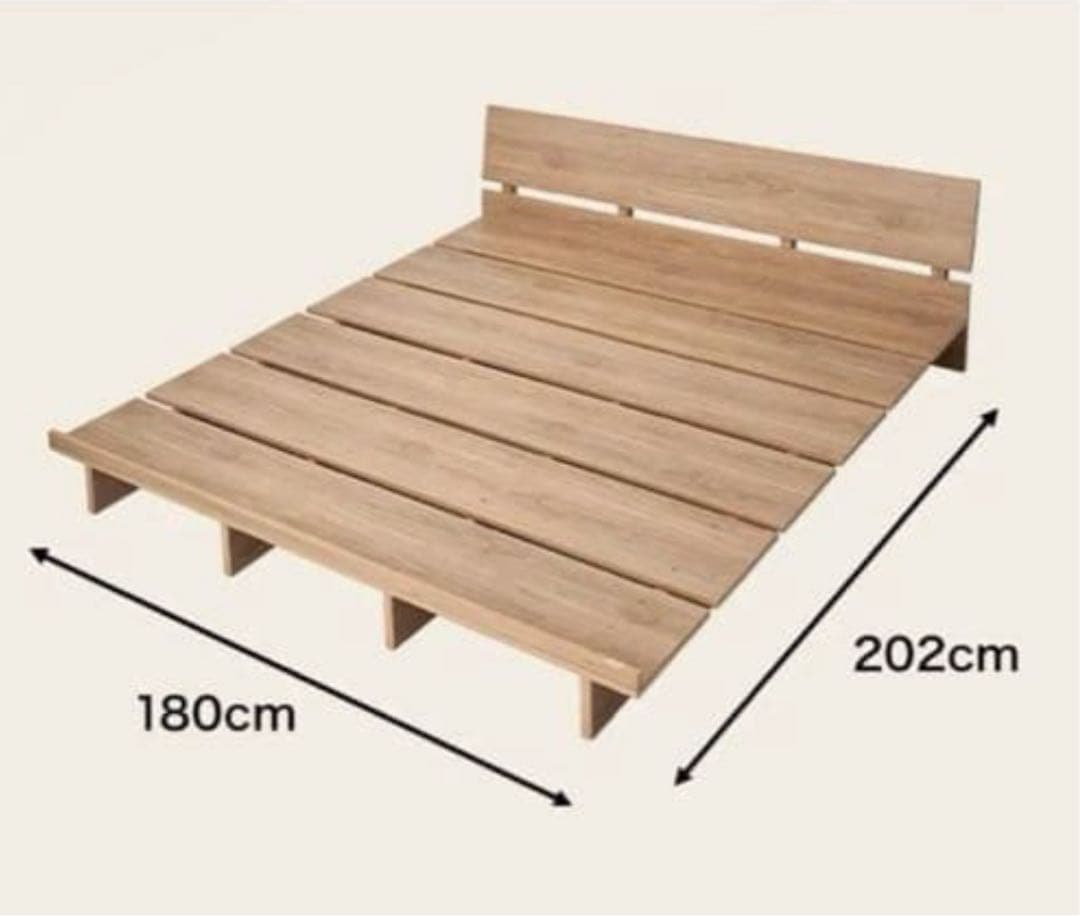 LOWYA ロウヤ ベッド フレーム クイーン ヘッドボード シャビーナチュラル