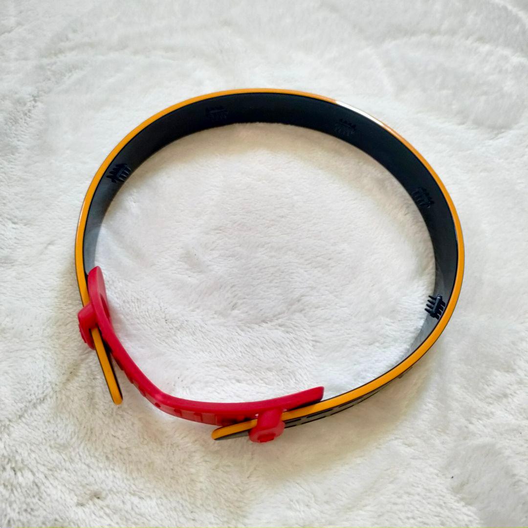 アレクサンドルドゥパリ カチューシャ ブラック×オレンジ　ステッチ バンド付き