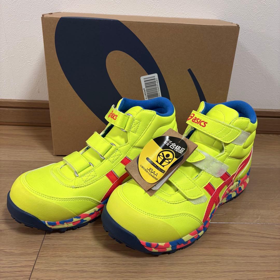 asics 蛍光イエロー ハイカット安全靴