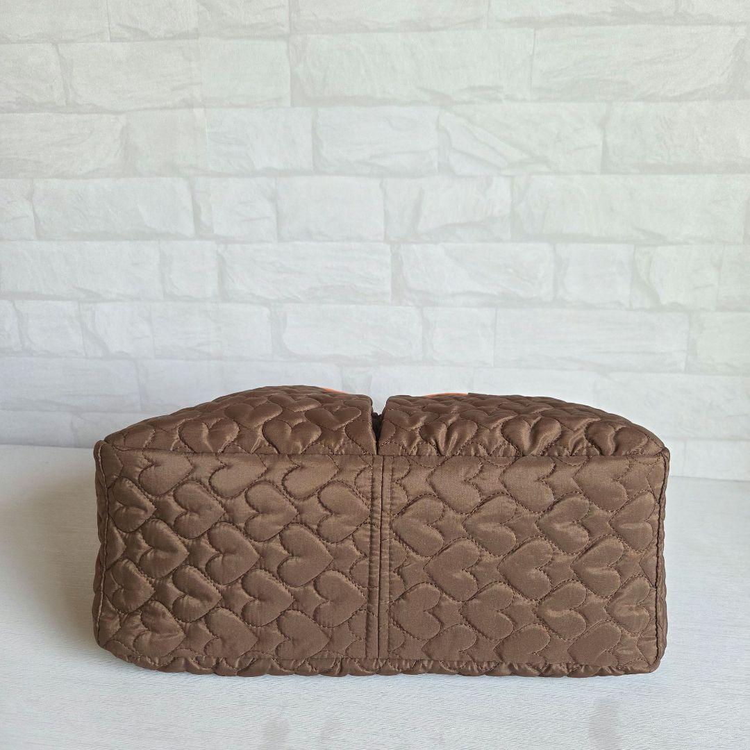 マチャ抹茶様　ポケットいっぱいトートバッグ(L)　ブラウン×オレンジ