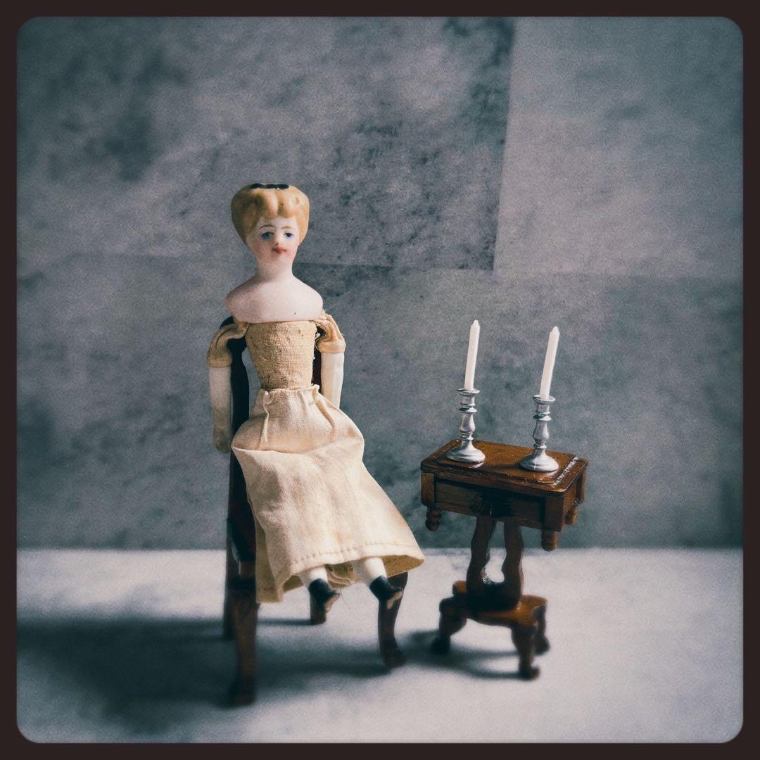 希少アンティーク　 ブラックリボンのパリアンドール ビスクドール