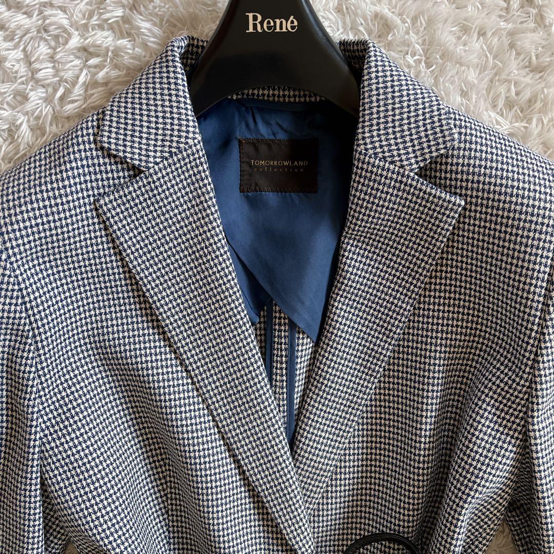 【TOMORROWLAND collection】ベルテッドジャケット チェック