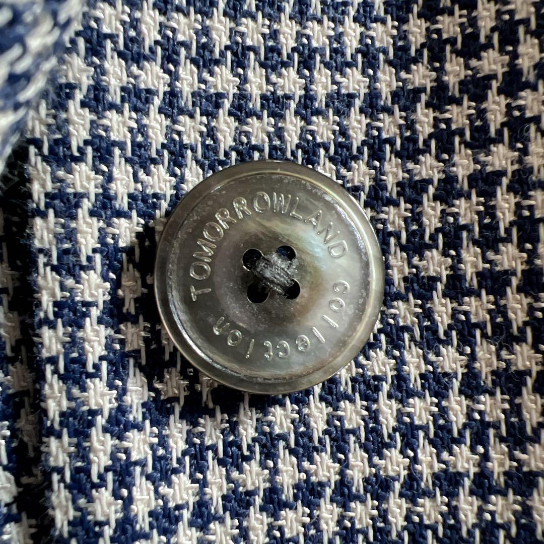 【TOMORROWLAND collection】ベルテッドジャケット チェック