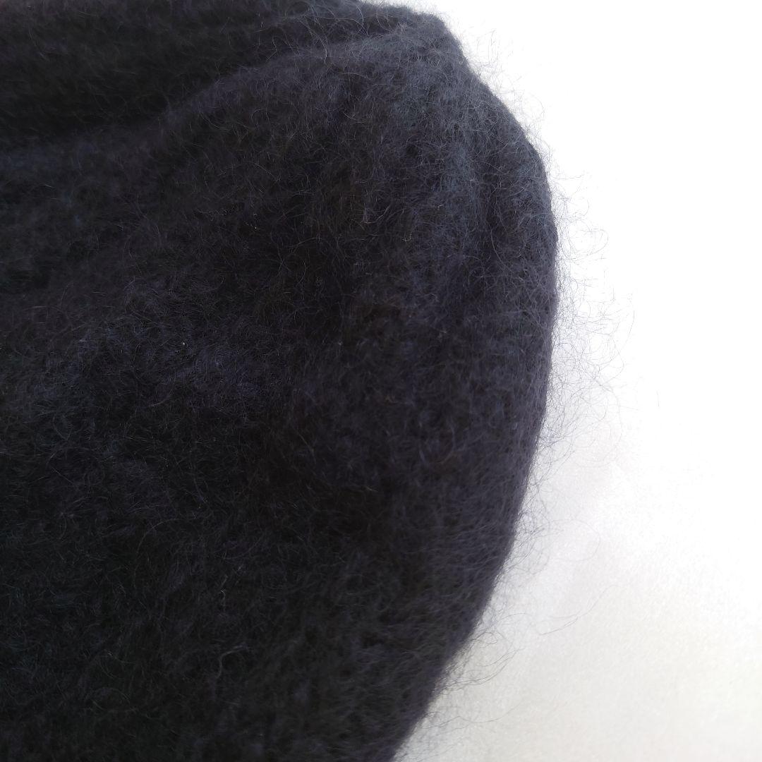 GUCCI / グッチ ◆モヘア シルク GG ニット帽 ブラック M 黒