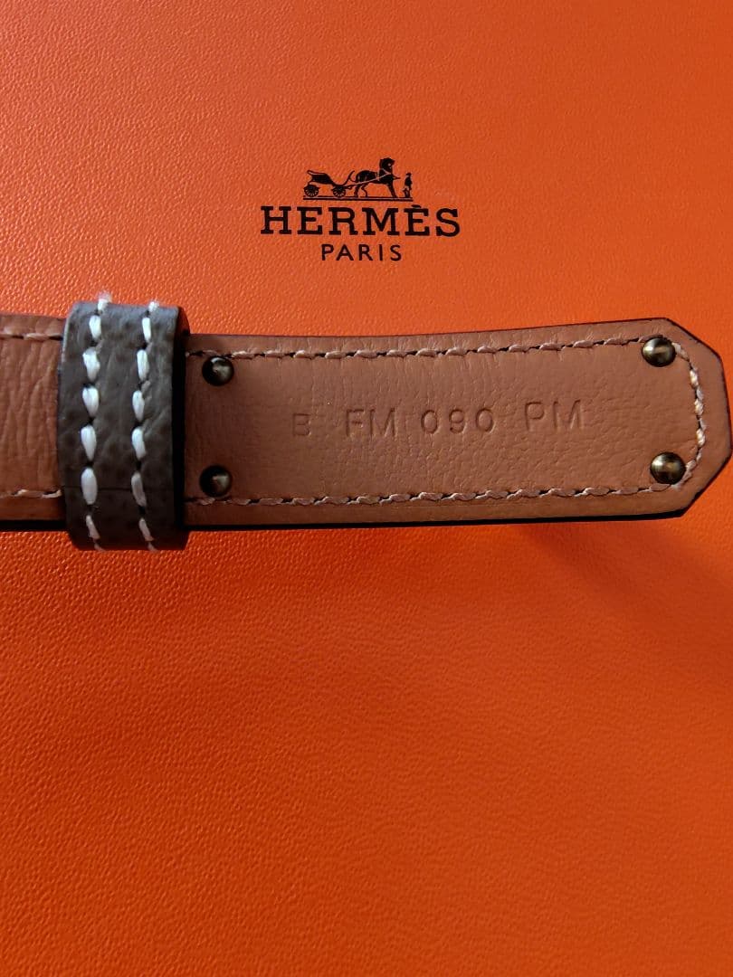 エルメス　HERMES　ケリーベルト　エトゥープ　G金具　エプソン