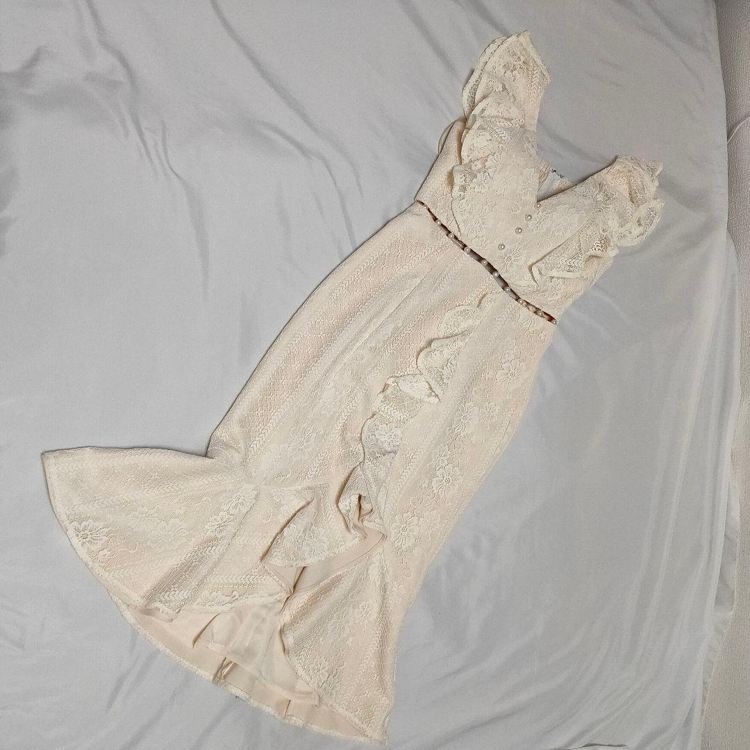 【大人可愛い♡】ROBEdeFLEURS 総レースｘパールフリルマーメイドドレス