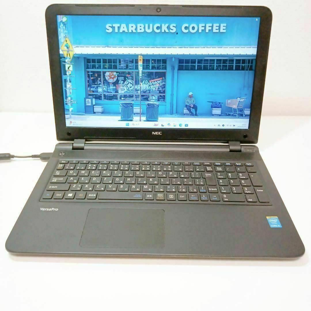 NEC 黒 ノートＰＣ Windows11 i5 8GB SSD カメラ DVD