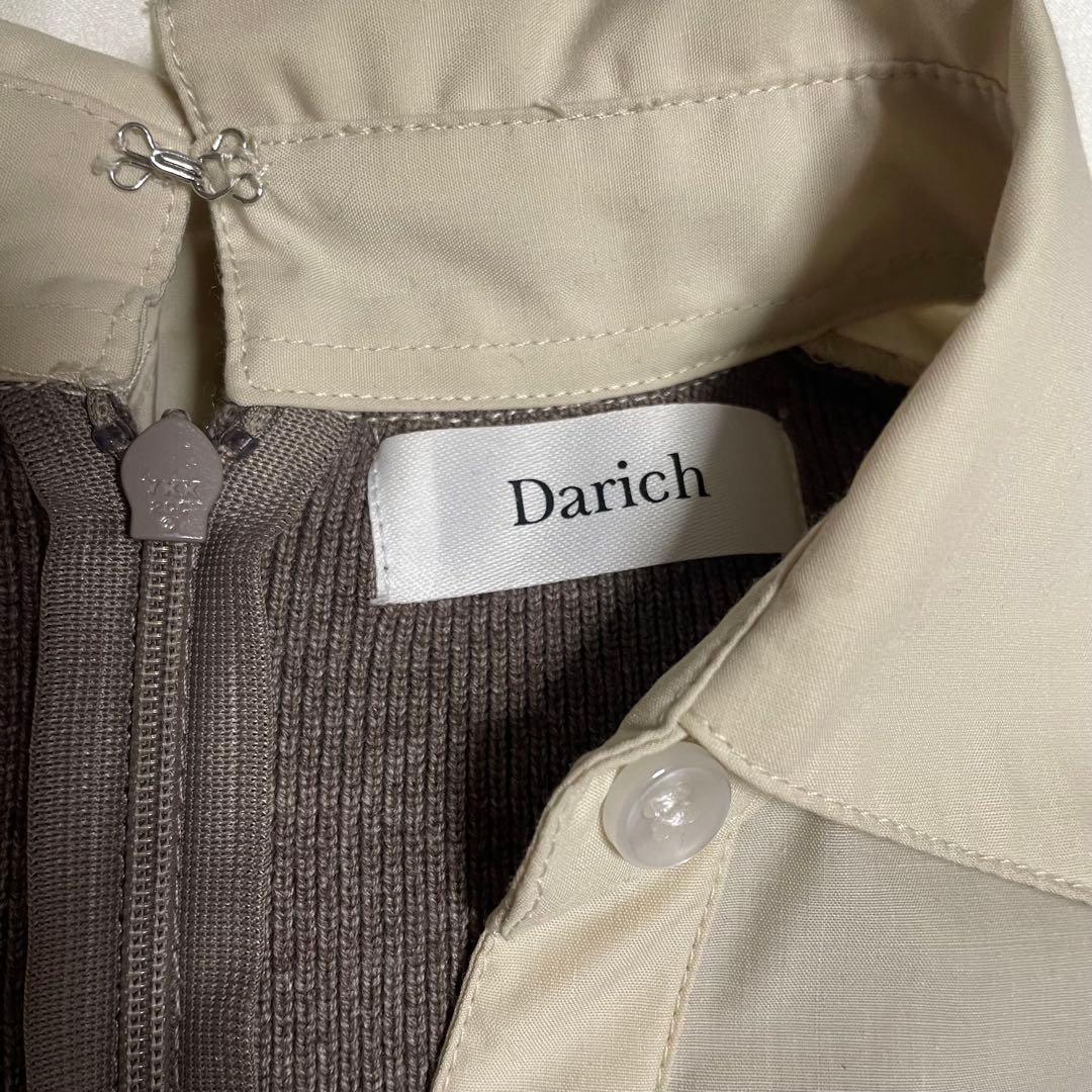 Darich シャツドッキングプリーツミニワンピース モカ MOC FREE