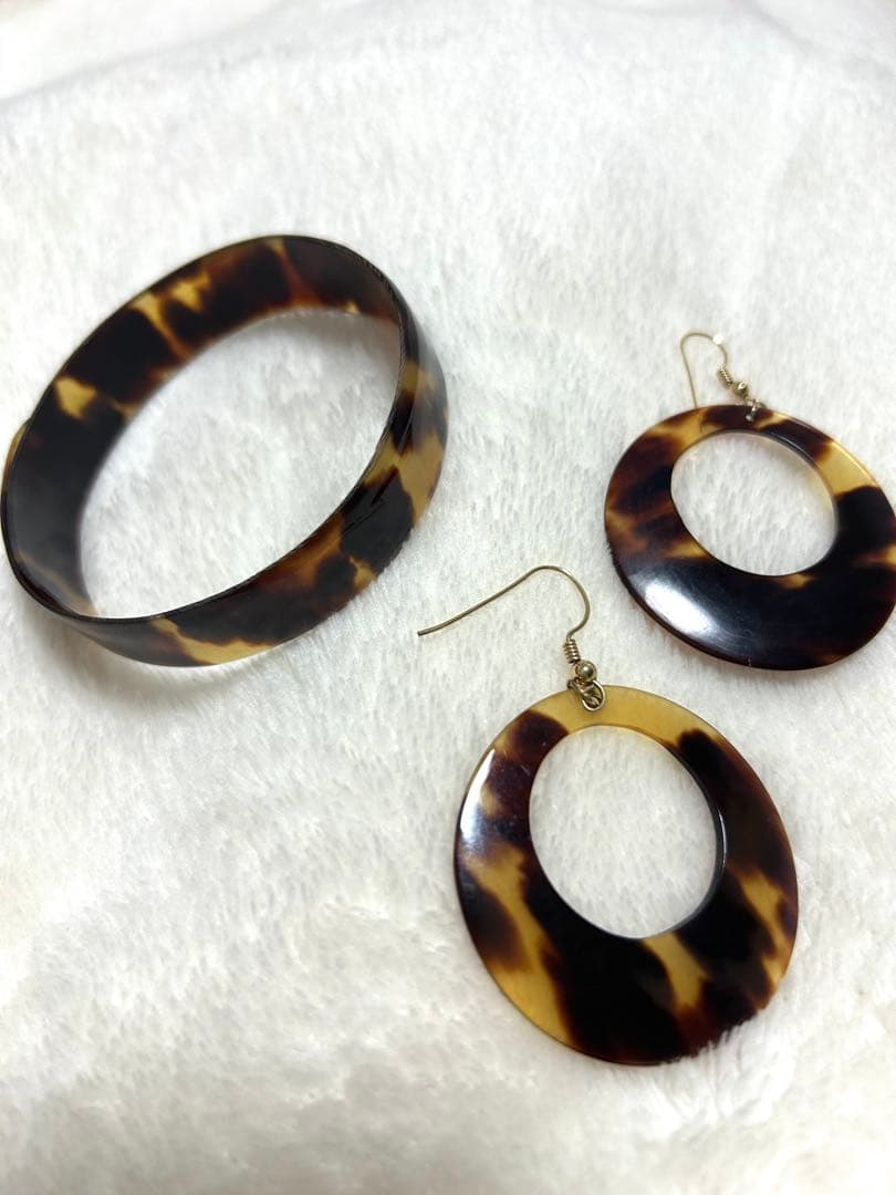 本鼈甲　ブレスレット・ピアスセット