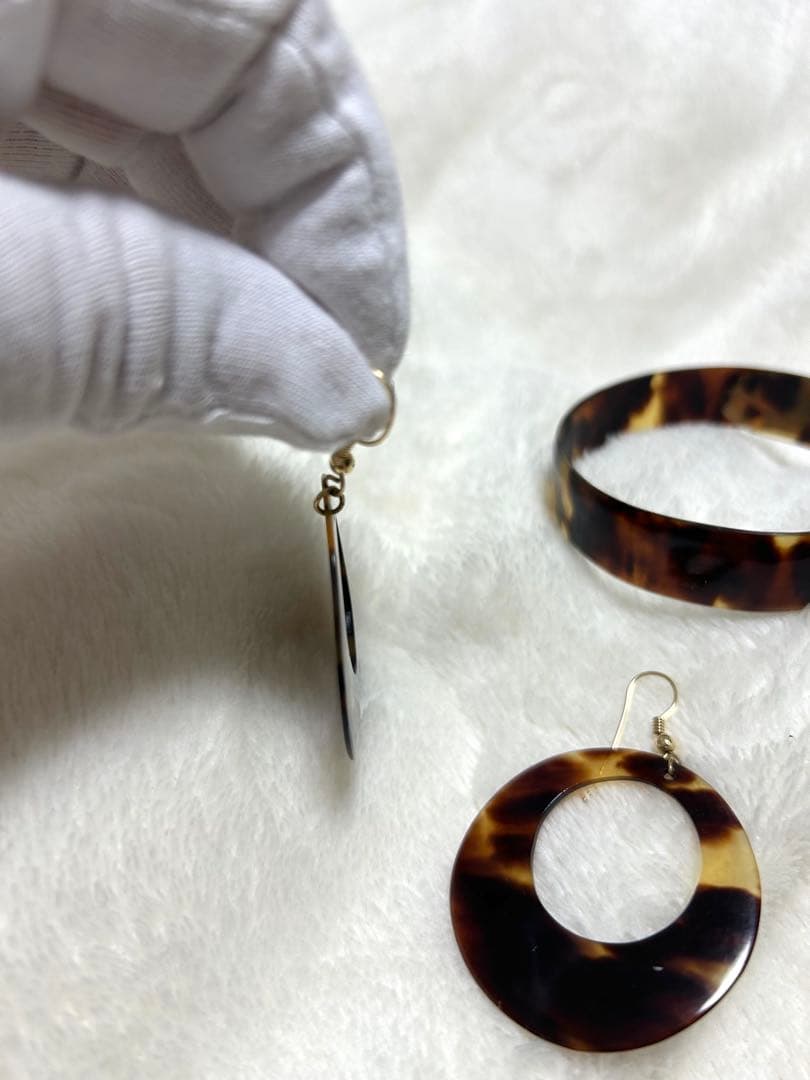 本鼈甲　ブレスレット・ピアスセット