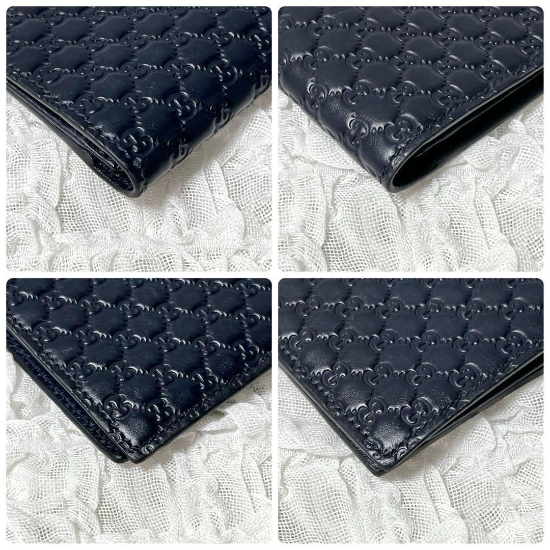 未使用級✨GUCCI グッチ GGマイクログッチシマ 総柄 レザー 二つ折り財布