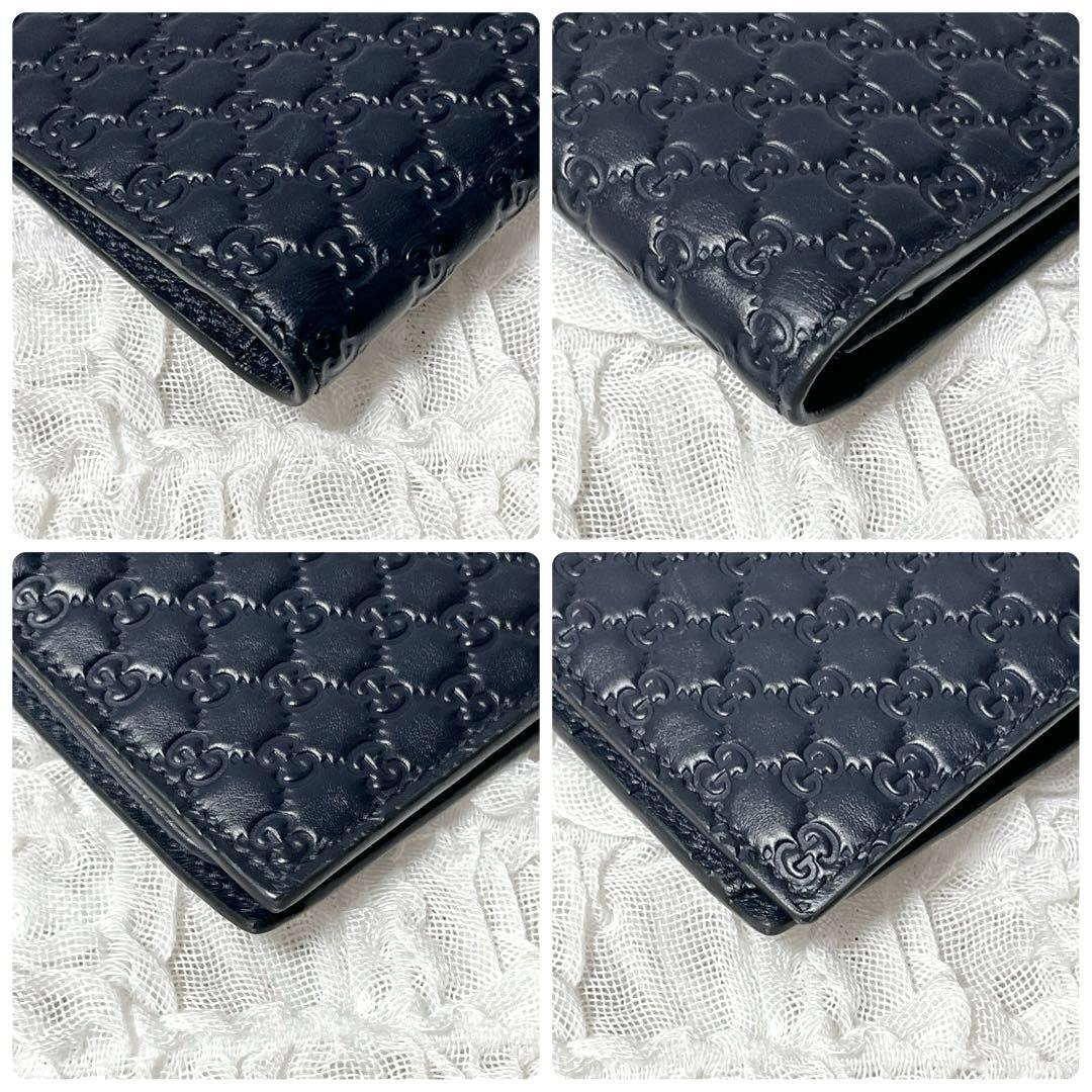 未使用級✨GUCCI グッチ GGマイクログッチシマ 総柄 レザー 二つ折り財布