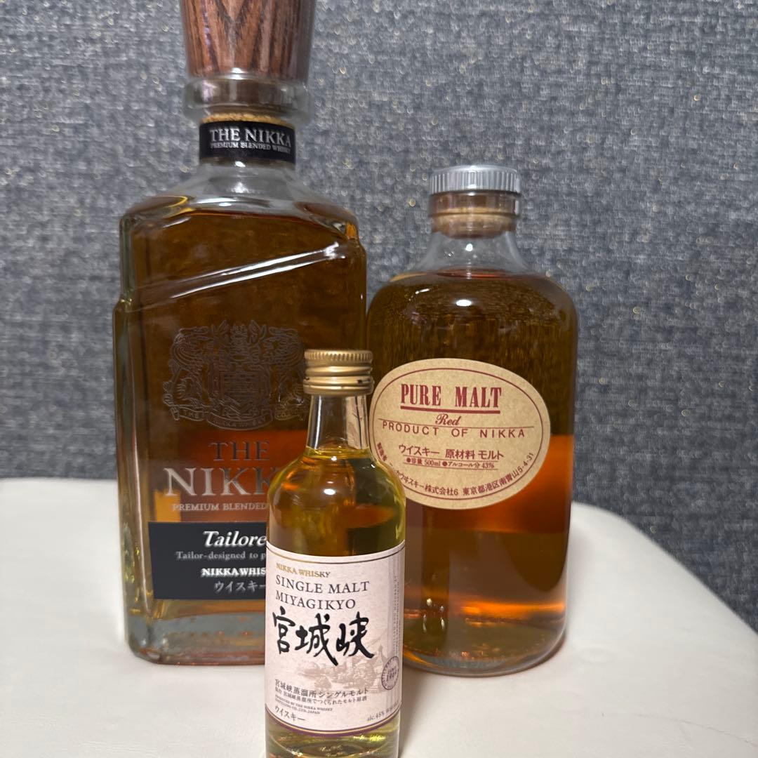 ニッカウイスキー　ザ.ニッカ 　ピァアモルトレッド シングルモルト宮城峡小瓶付き