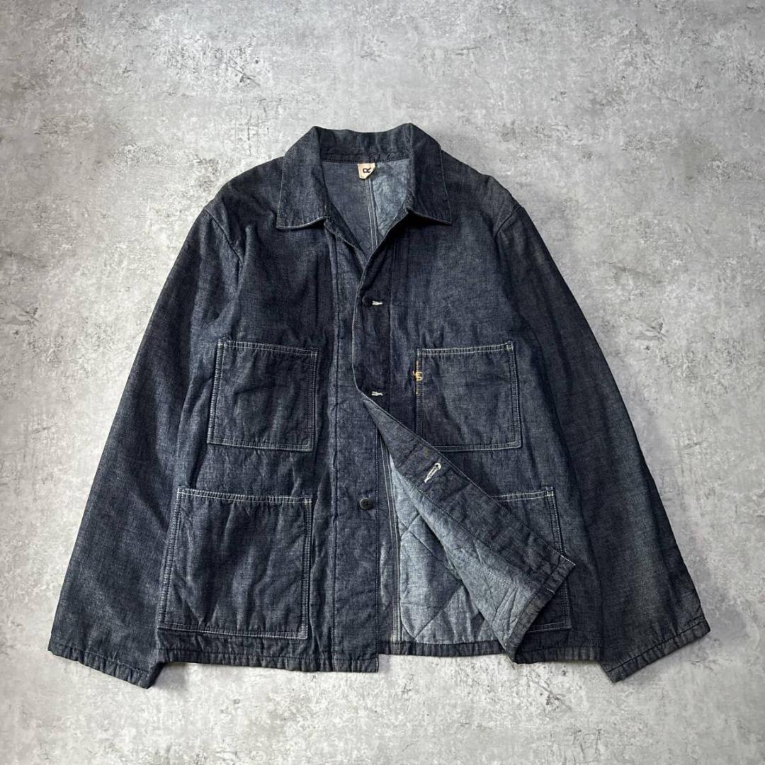 45R 908 中綿 カバーオール デニム ジャケット インディゴ 4 XL