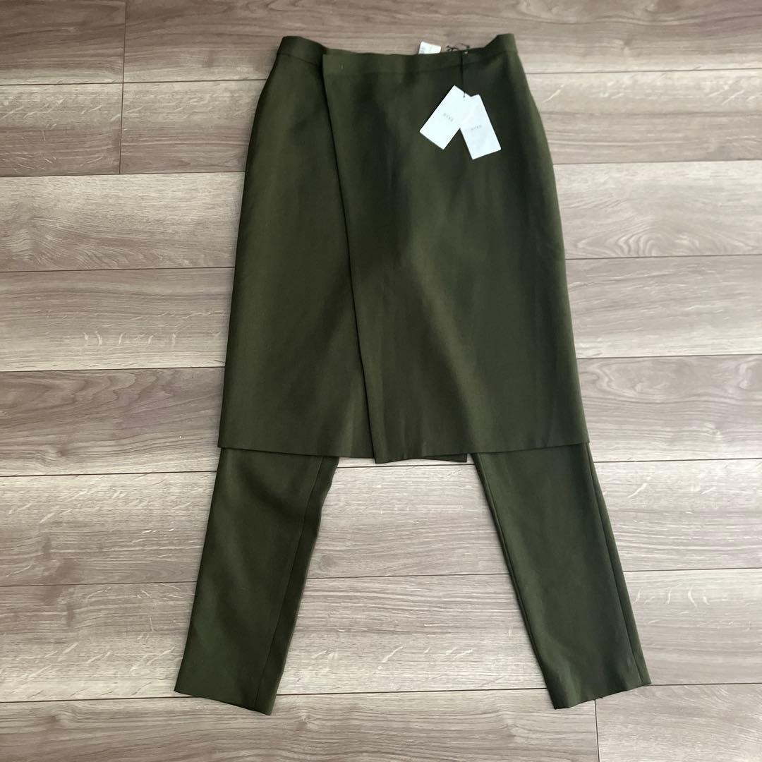【タグ付 新品】 HYKE サイズ２ レイヤード スカート パンツ 羊毛 日本製