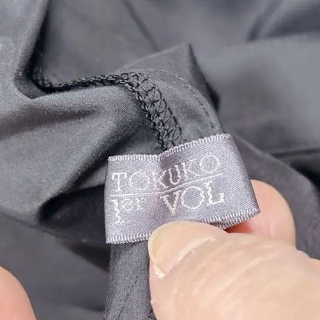 【美品】トクコプルミエヴォル 花 刺繍 オーバーサイズ チュニック9号 ブラック