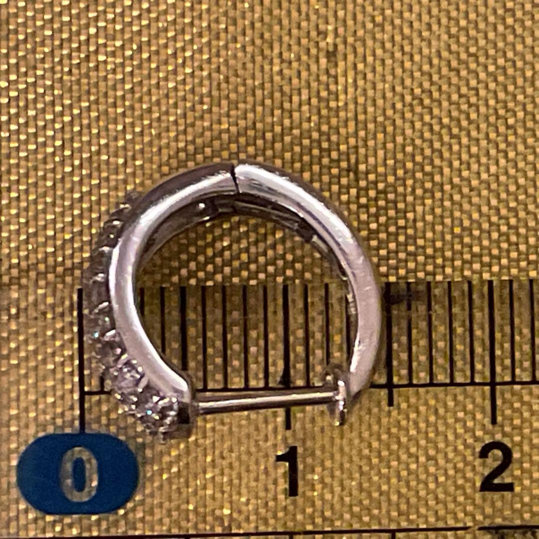 鑑別書 刻印 片方 天然ダイヤモンド0.25ct ダイヤフープピアス プラチナ