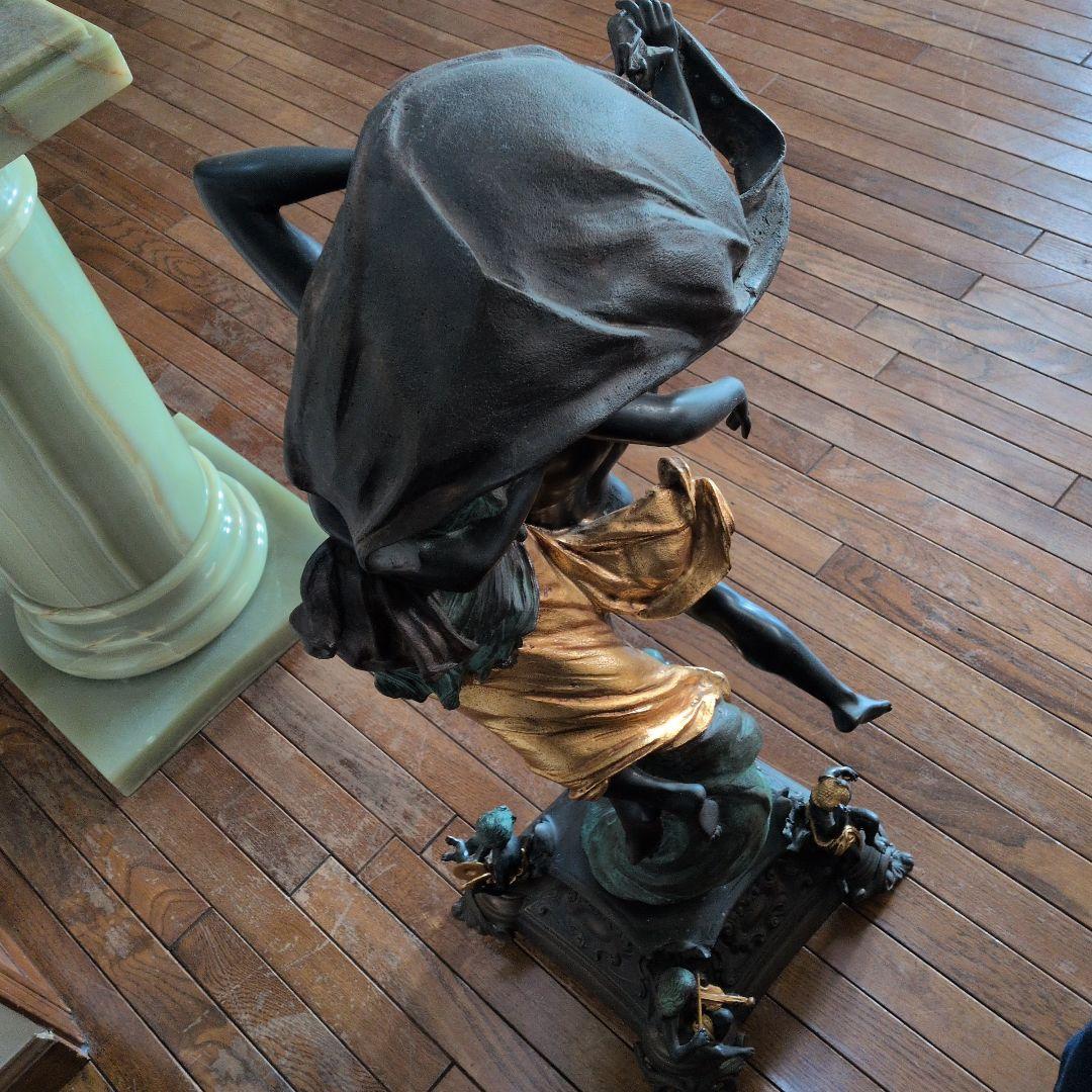 さばアールヌーヴォー ブロンズ彫刻 約70cm