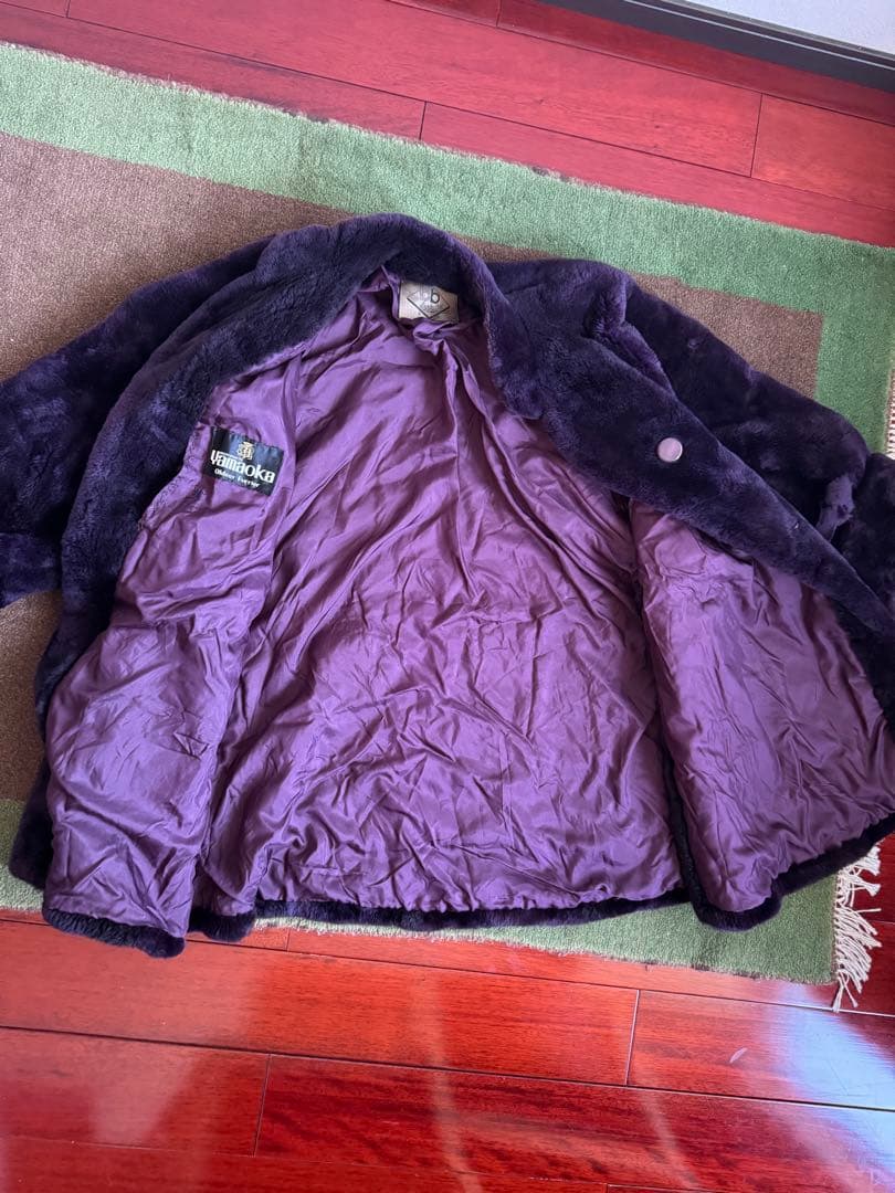 YAMAOKA セミロングコート　シェアードヌートリア　オーバーサイズ　紫