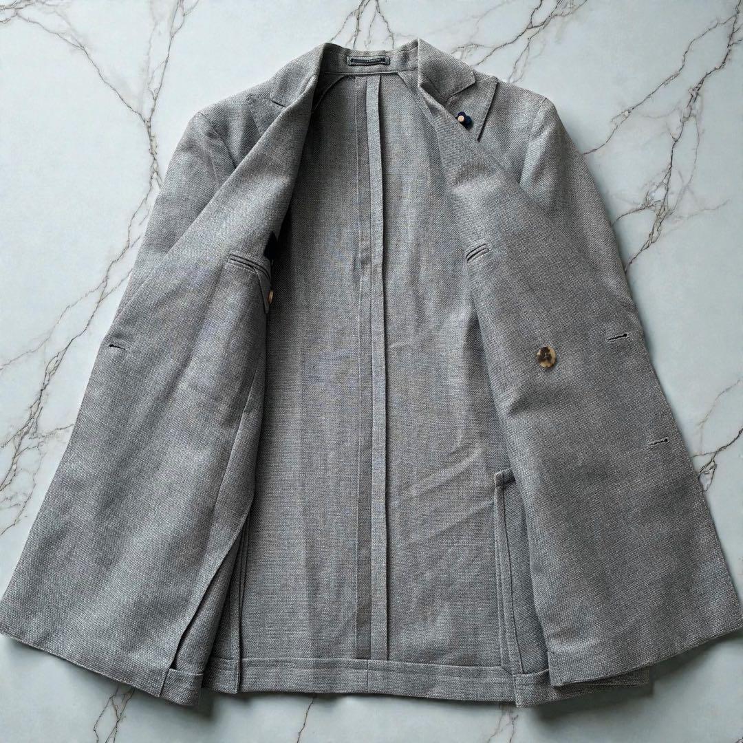極美品 LARDINI テーラードジャケット ダブルブレスト イタリア製 46