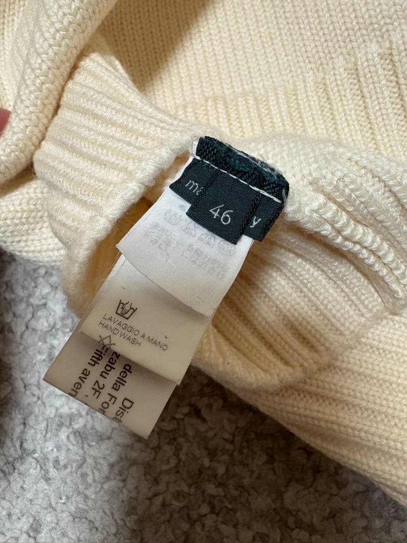 ザノーネ　5G 5ゲージ　タートルネック　ニット　アイボリー　46サイズ