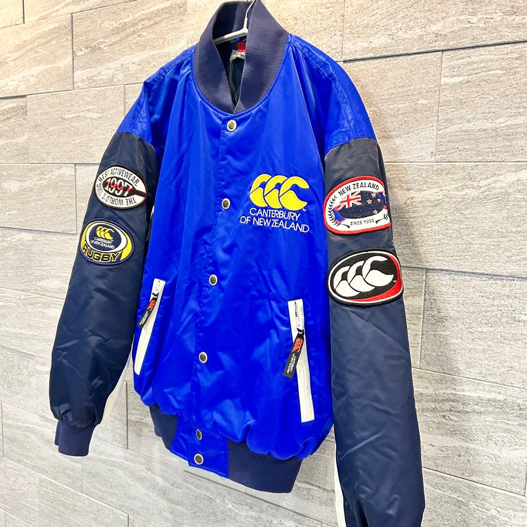 超美✨激レア✨カンタベリー Mラガージャケット　ブルー　ワッペン　刺繍