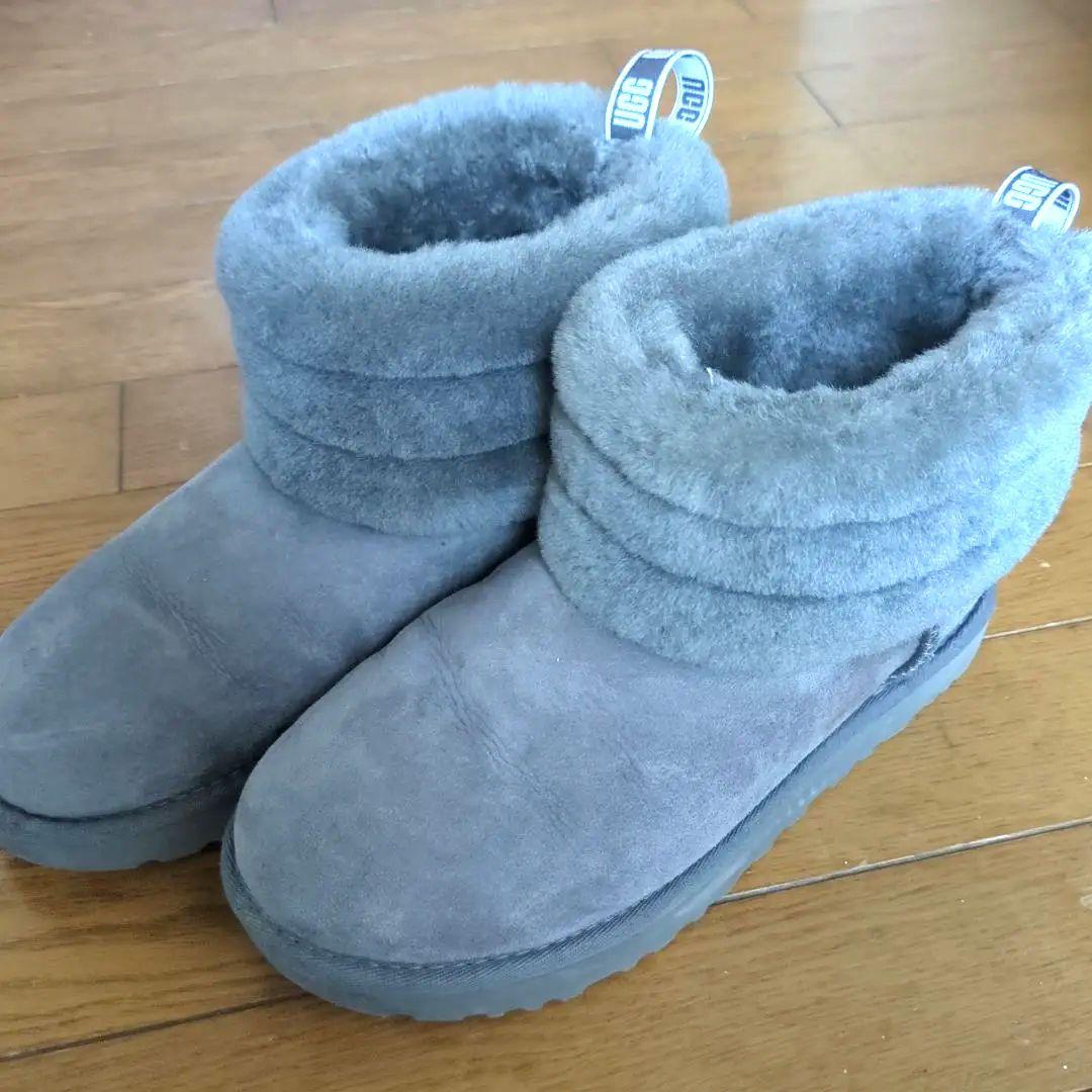 【美品】UGG グレー ムートンブーツ