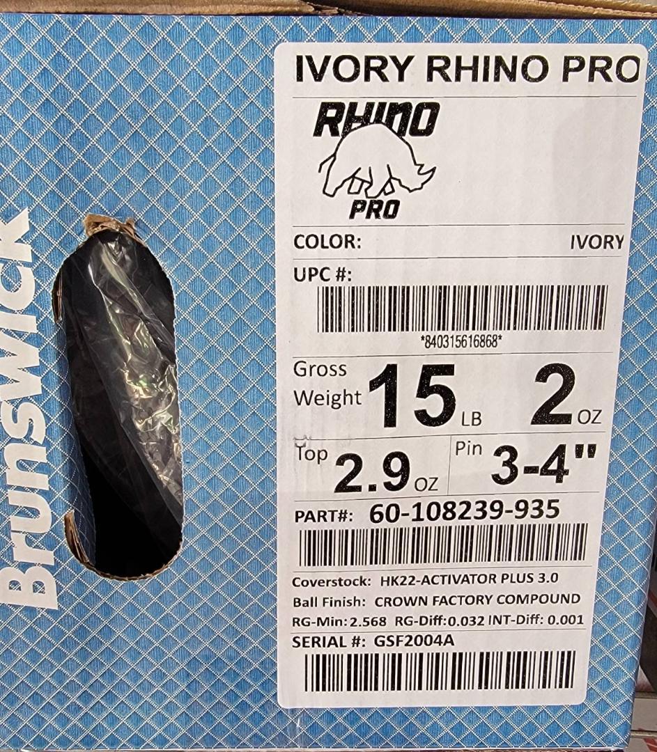 【最新！】❝アイボリーライノプロ❞　サンブリ　ボウリング　１5ポンド