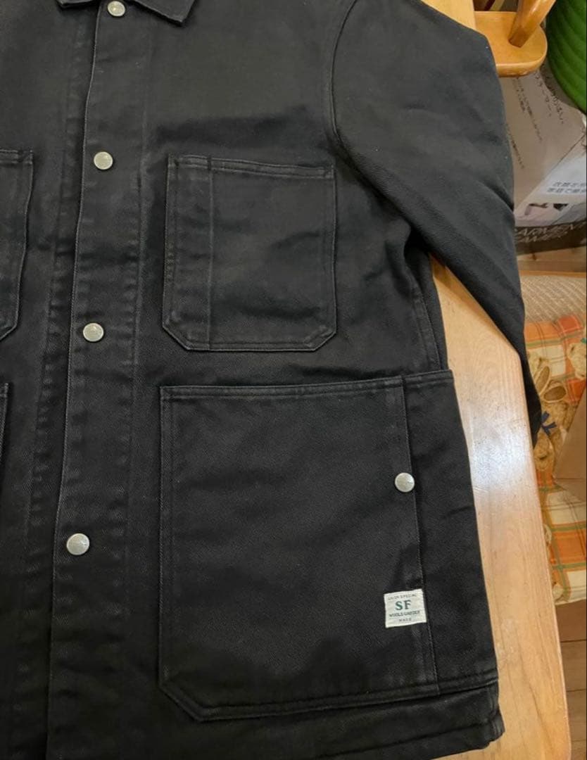 デカサイ　SASSAFRAS ブラック カバーオール Lサイズ