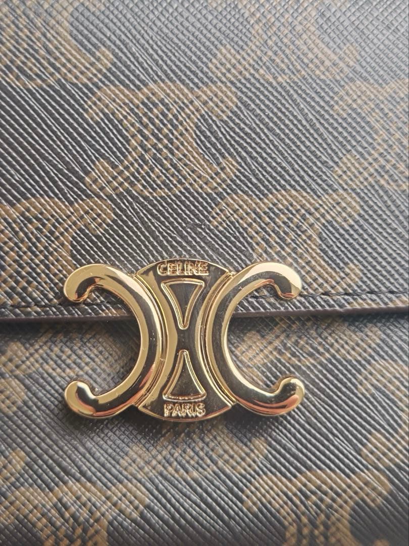 CELINE トリオンフ 長財布 ブラウン×ブラック　美品