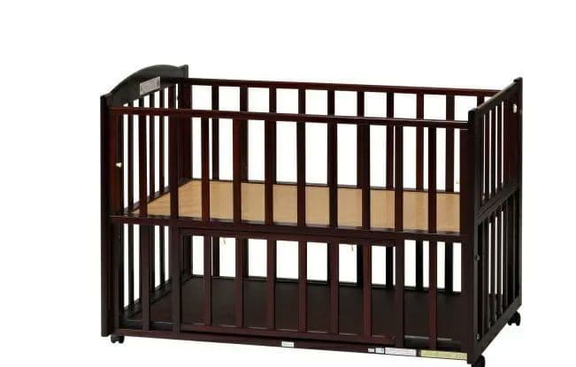 添い寝　ベビーベッド　ヤマサキ　ツーオープン　木製 ダークブラウン　引き取り可