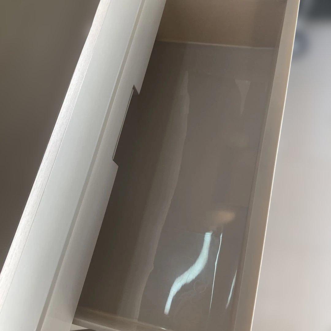 プラスチック 洋タンス 収納ケース 4段 木製天板 ホワイト