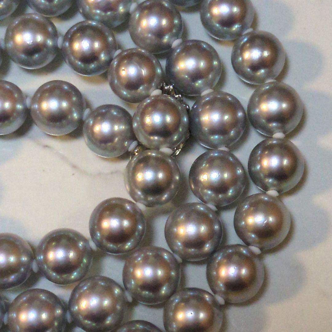 デザイン パールネックレス クリッカー ラリエット ブルー系