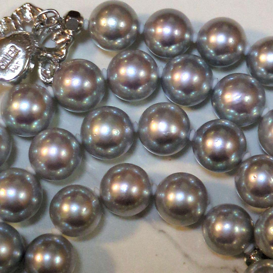 デザイン パールネックレス クリッカー ラリエット ブルー系