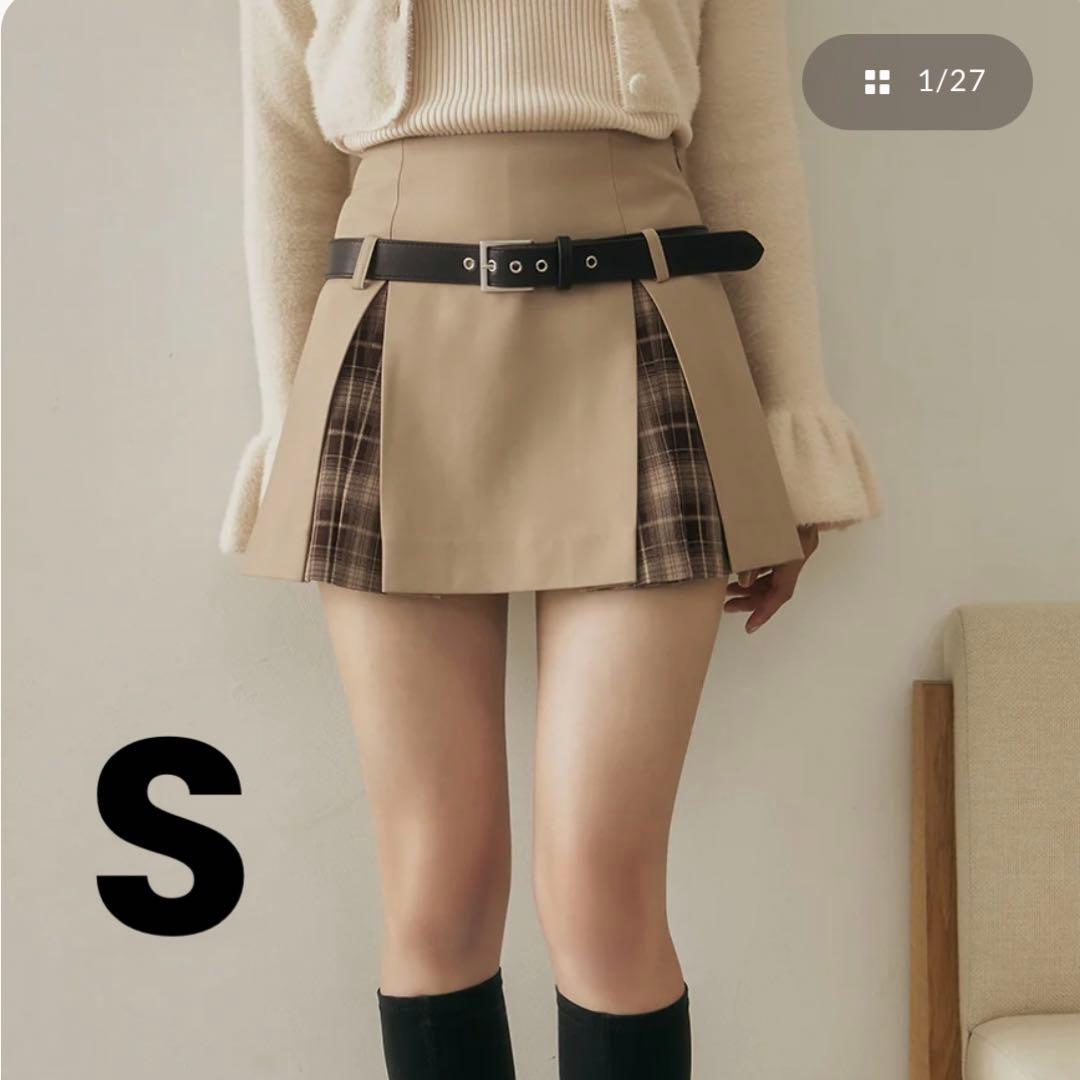 S ダーリッチ チェックドッキングミニスカート