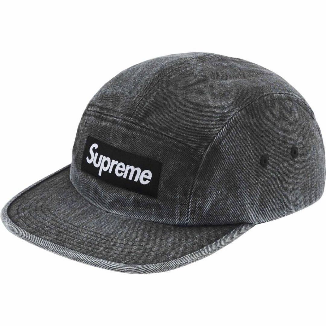 帽子 Supreme Coated Denim Camp Cap \"Black\"