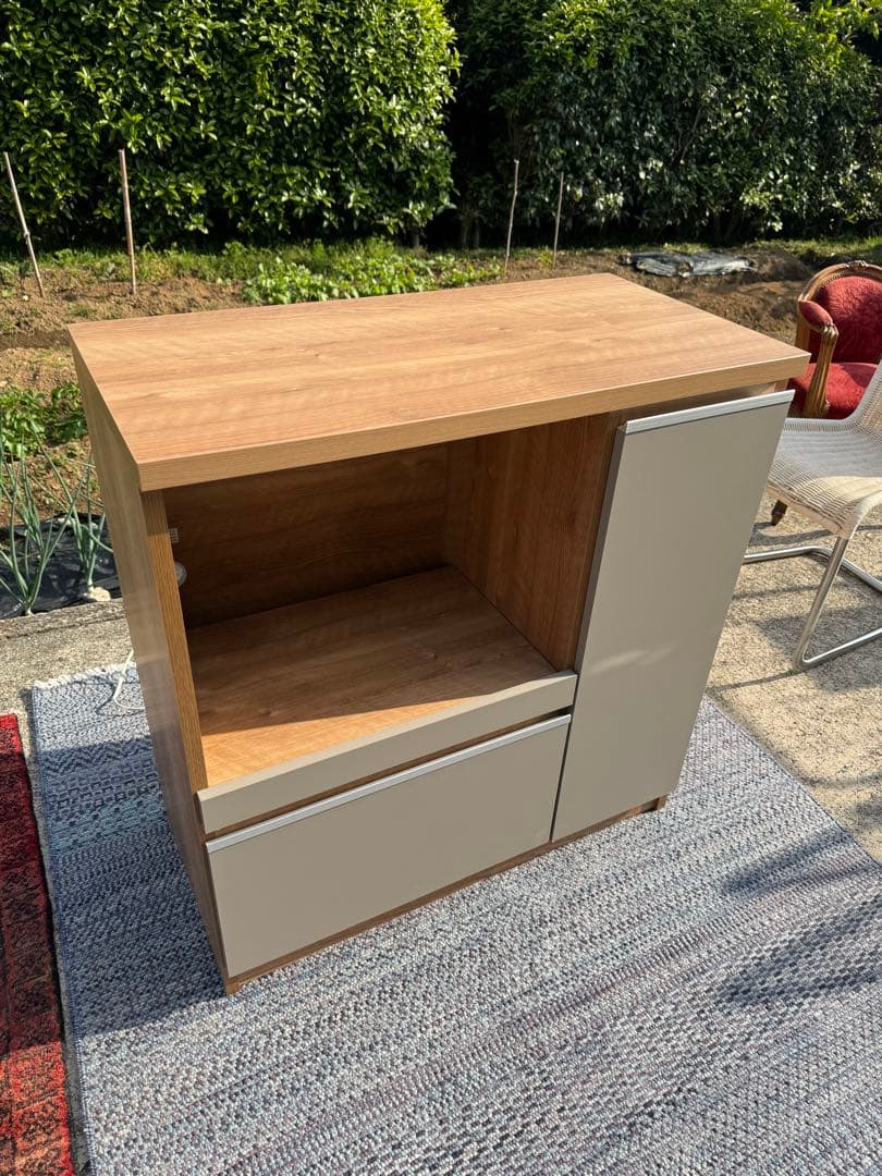 【展示品レベルの美品】キッチンカウンター／幅90・ナチュラルグレージュ・日本製