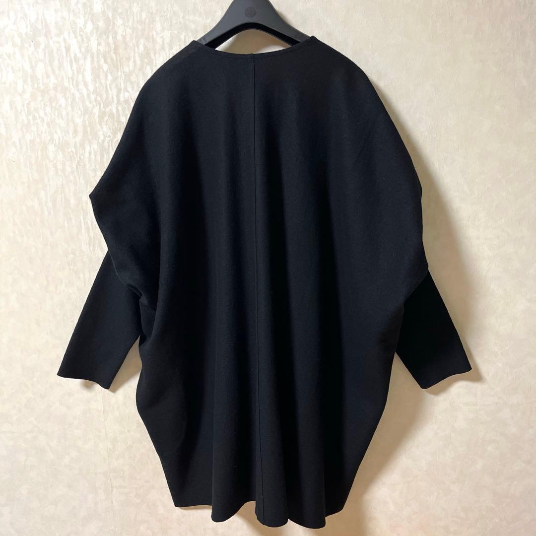 ヨーガンレール Jurgen Lehl ノーカラーオーバーコート 袖変形 黒