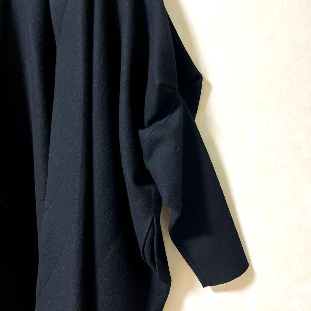 ヨーガンレール Jurgen Lehl ノーカラーオーバーコート 袖変形 黒