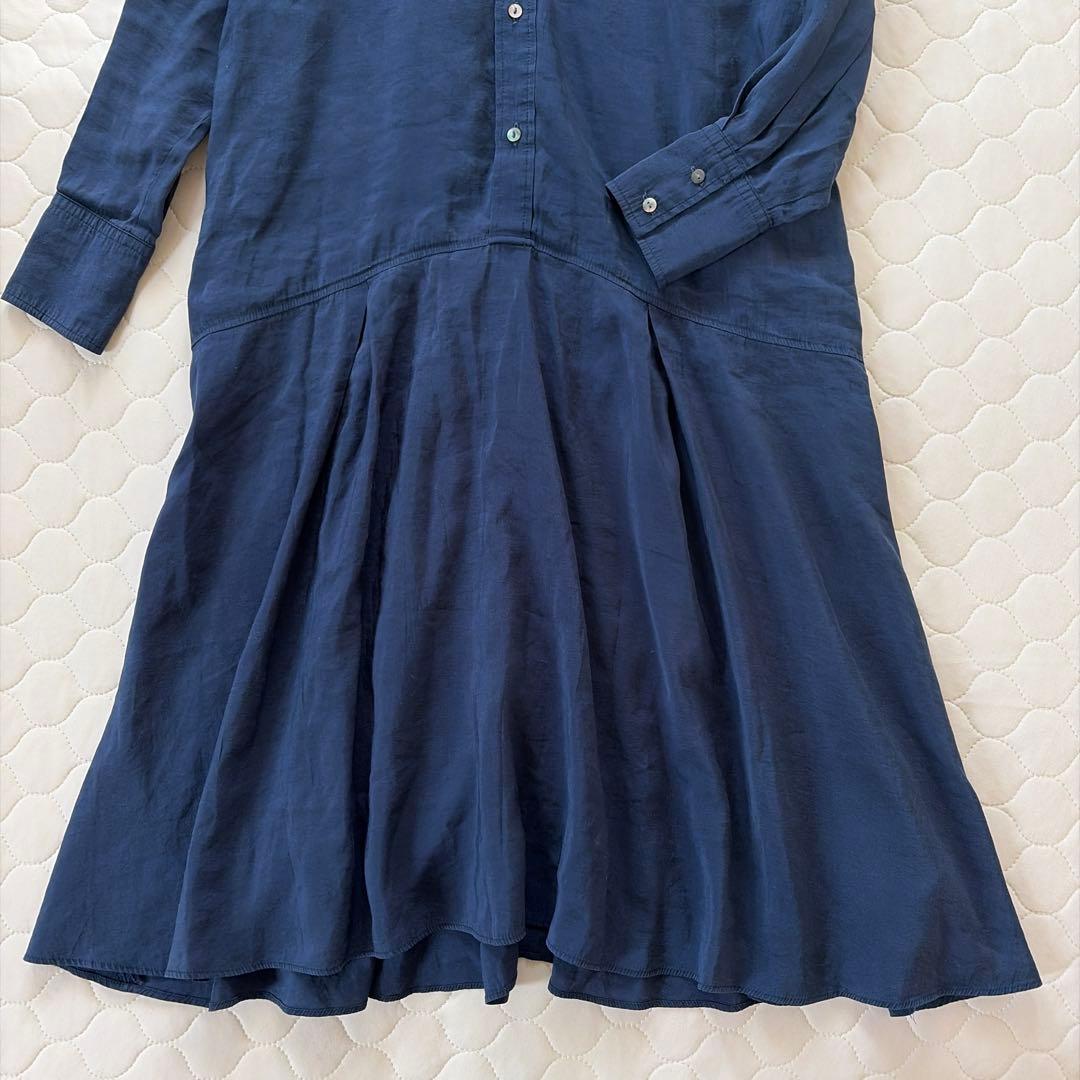 【24SS】BEARDSLEY✴︎カラーレスシャツワンピース　ネイビー　サイズ0