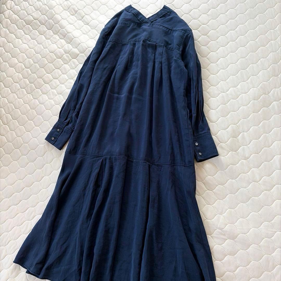 【24SS】BEARDSLEY✴︎カラーレスシャツワンピース　ネイビー　サイズ0