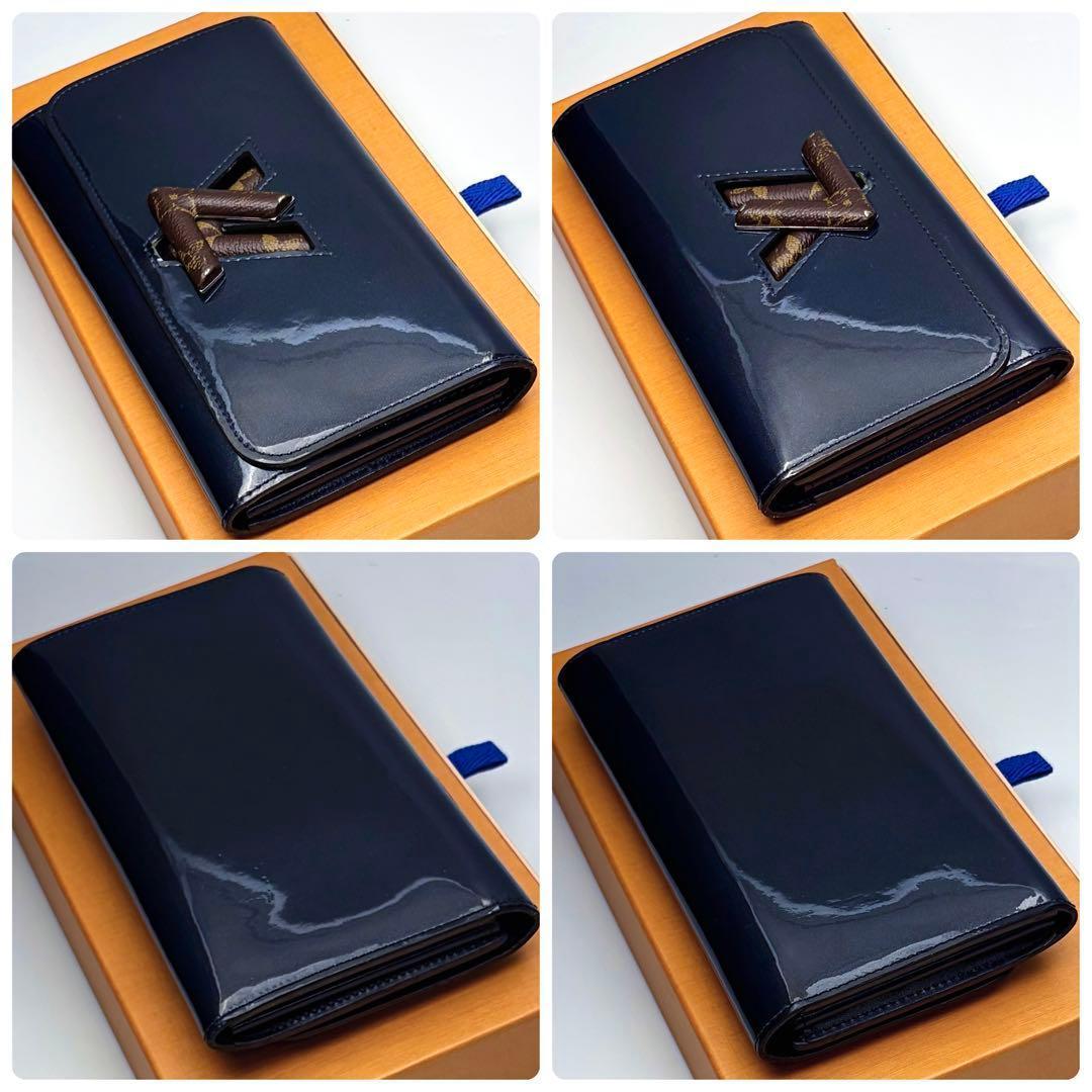 ルイヴィトン ポルトフォイユ ツイスト ヴェルニ ネイビー 正規品保証Z415