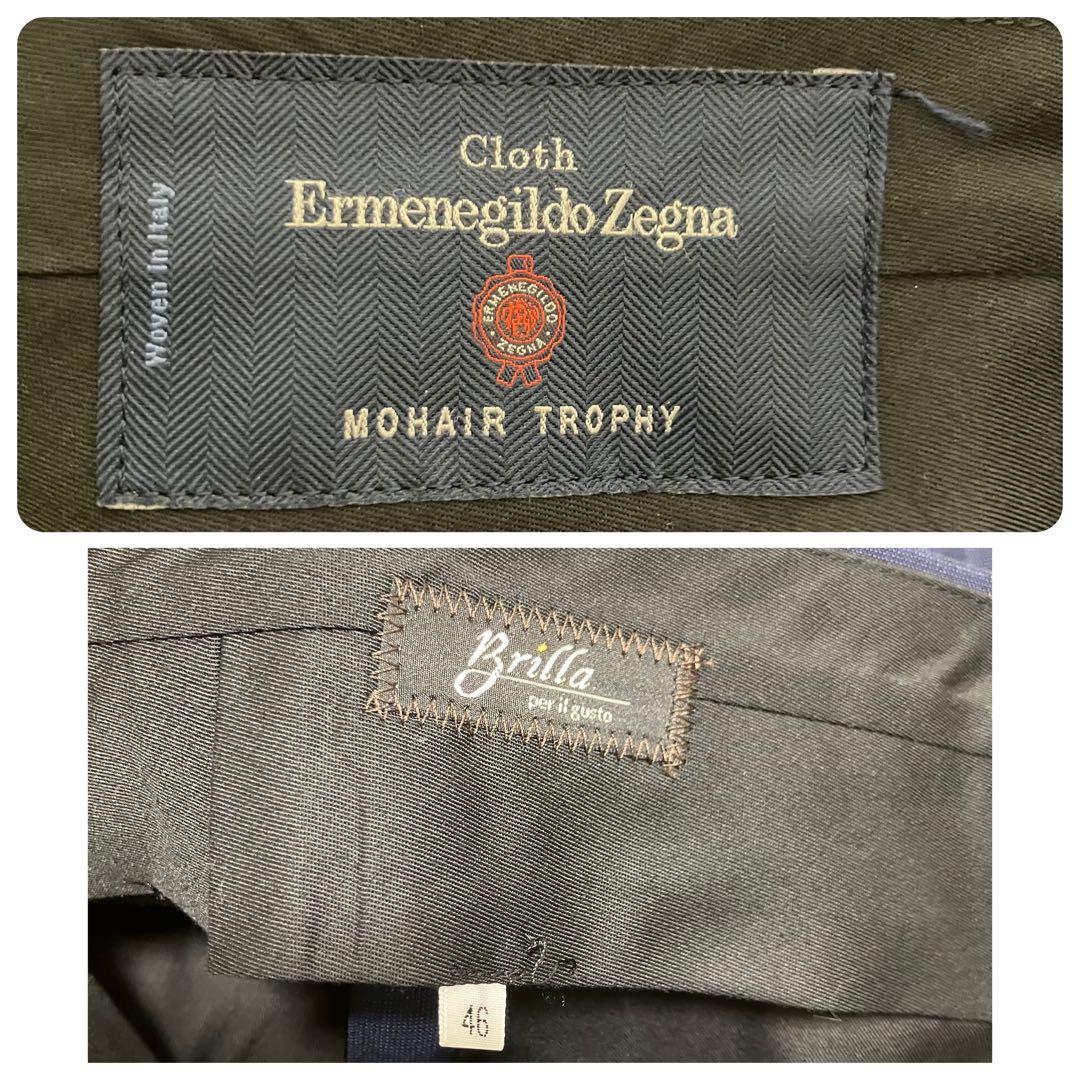 極美品✨ ブリッラペルイルグスト ゼニア モヘア混 イタリア生地 M ネイビー